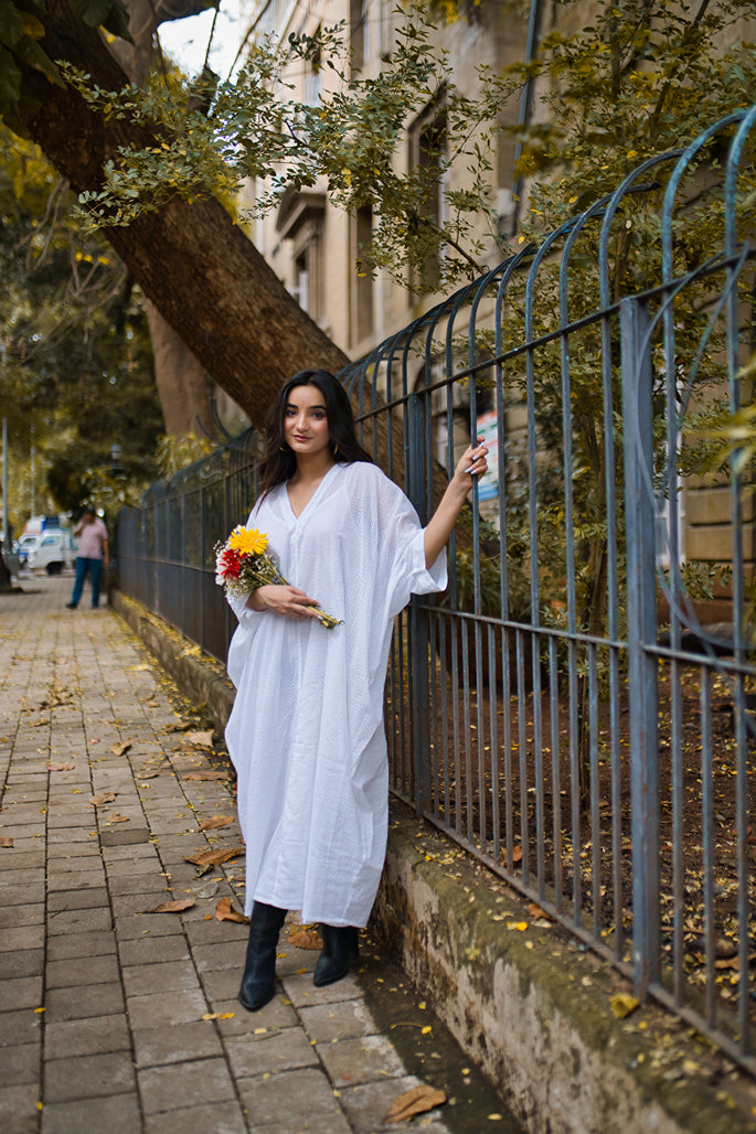 Basic White Minimalist Midi Dress