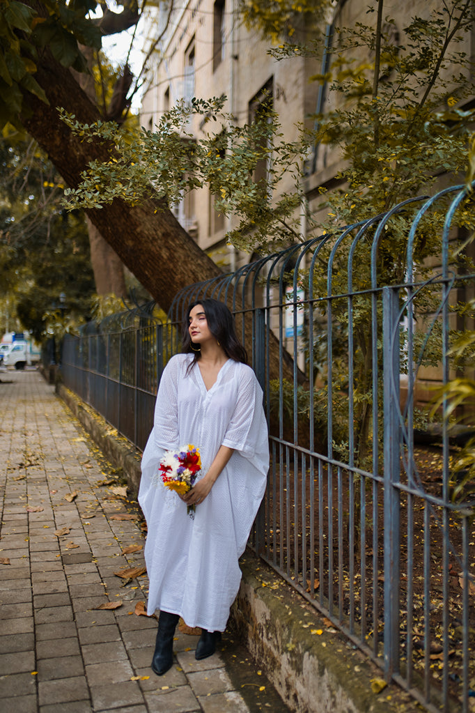 Basic White Minimalist Midi Dress