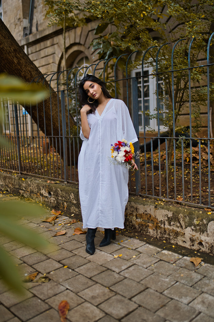 Basic White Minimalist Midi Dress