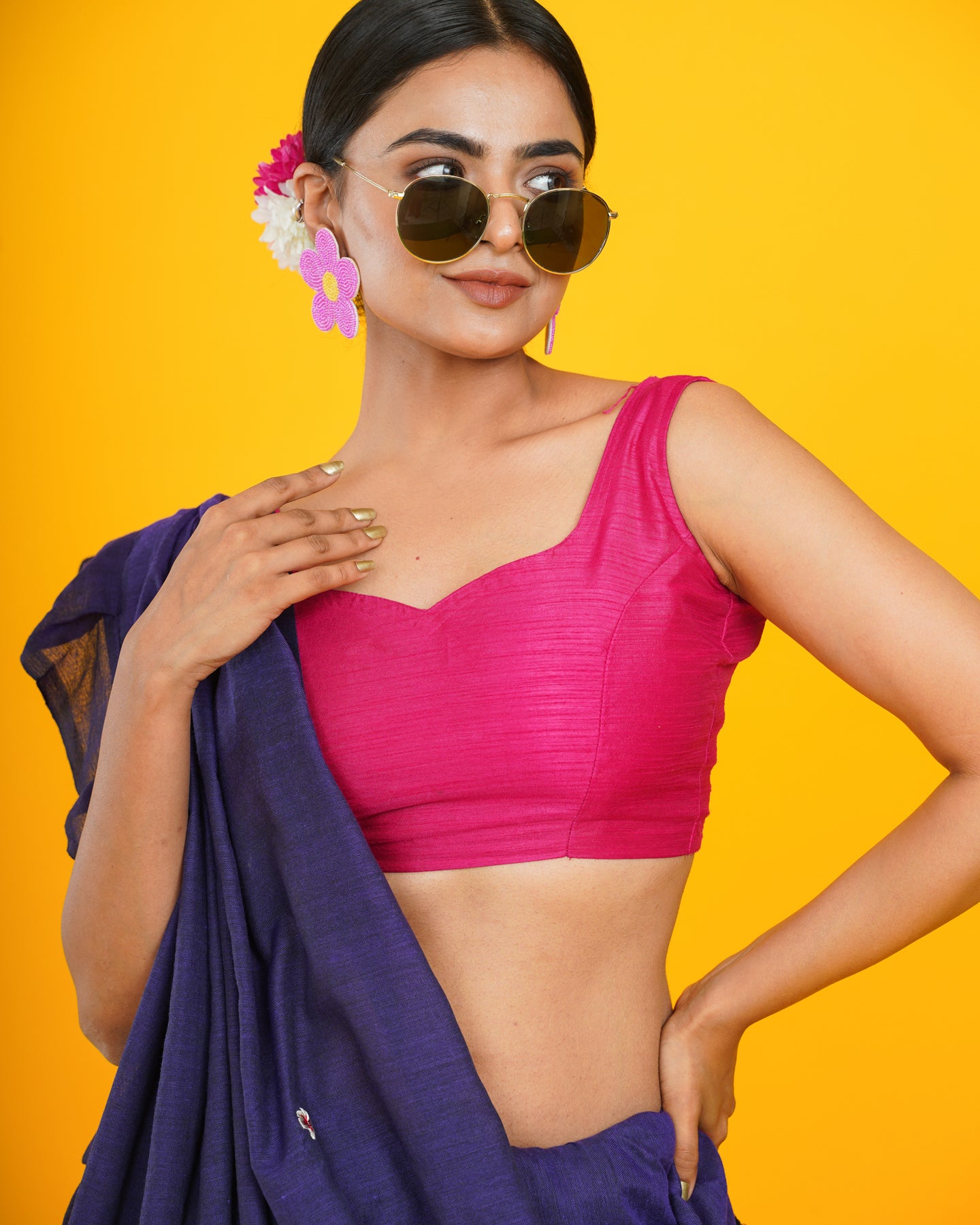 DARK BLUE BOHEMIAN SAREE