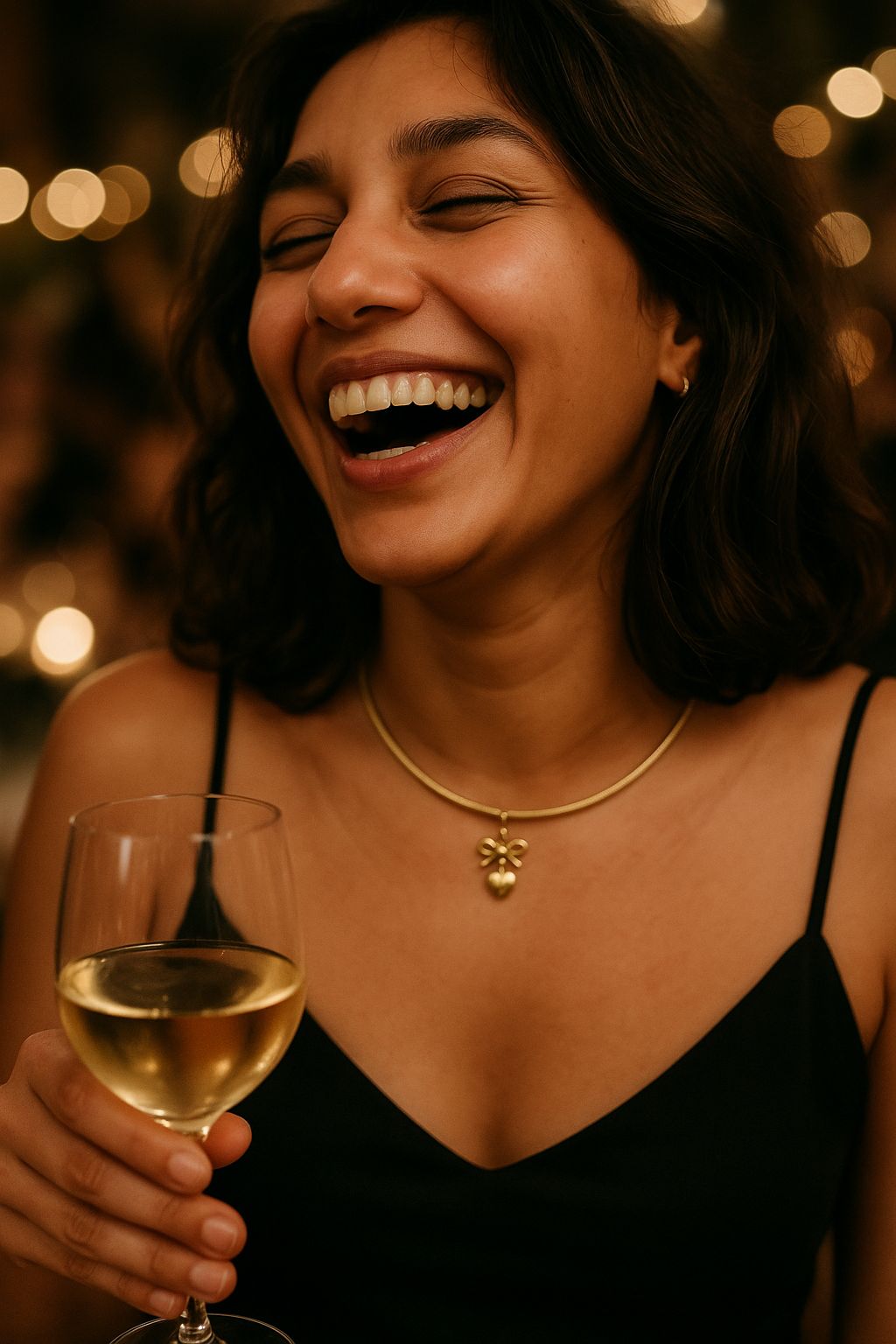 Golden Heart & Bow Choker