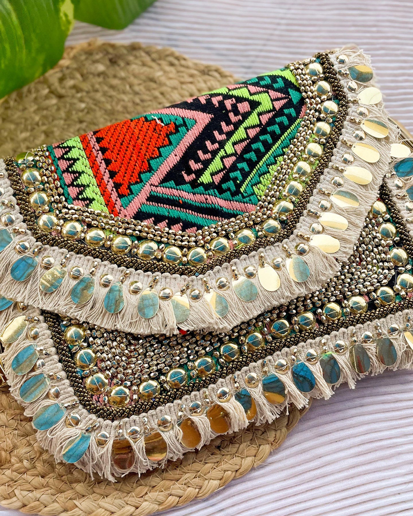 FUSION EMBELLISHED DESIGN BOHO BAG