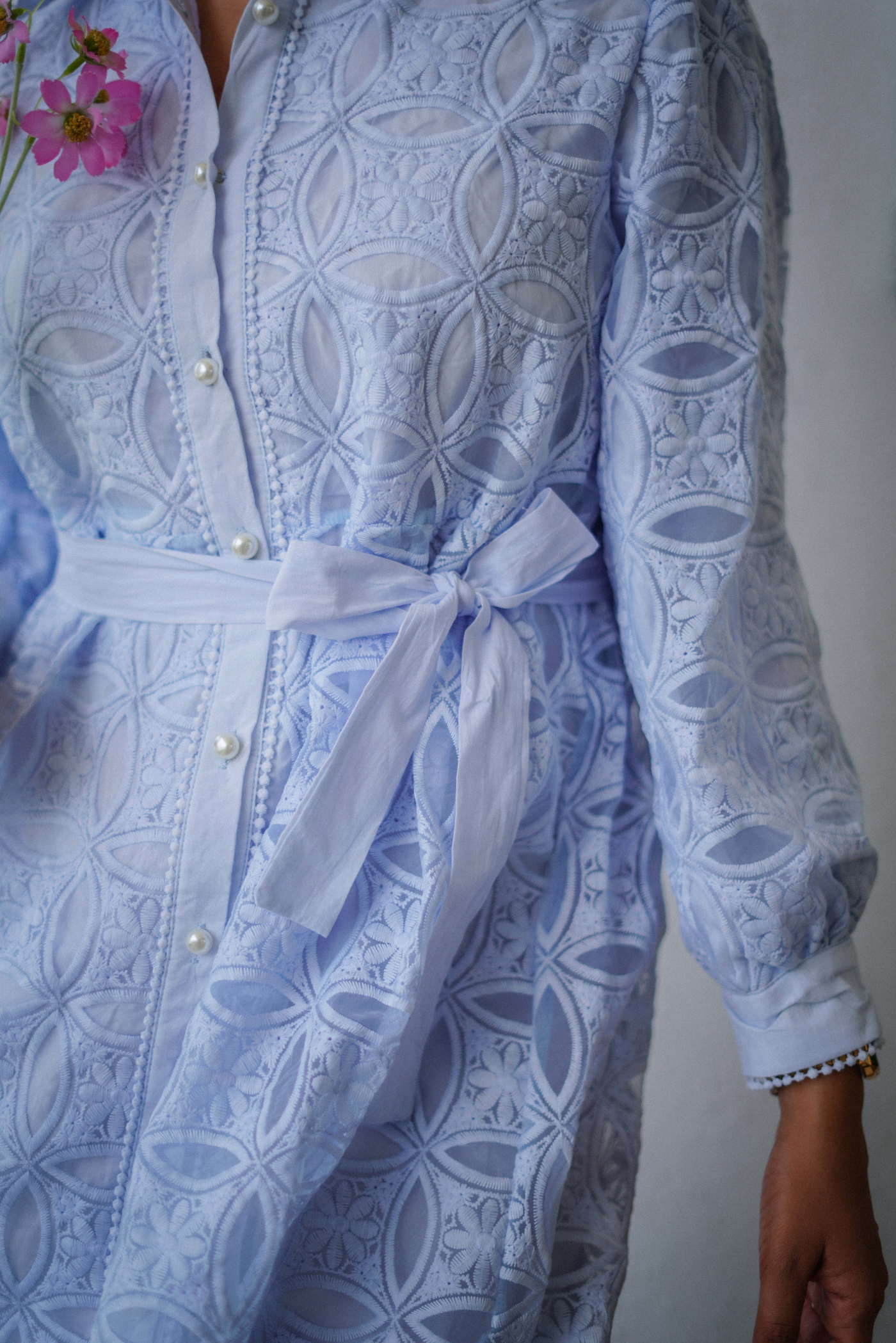 Ocean Breeze Cutwork Organza Dress