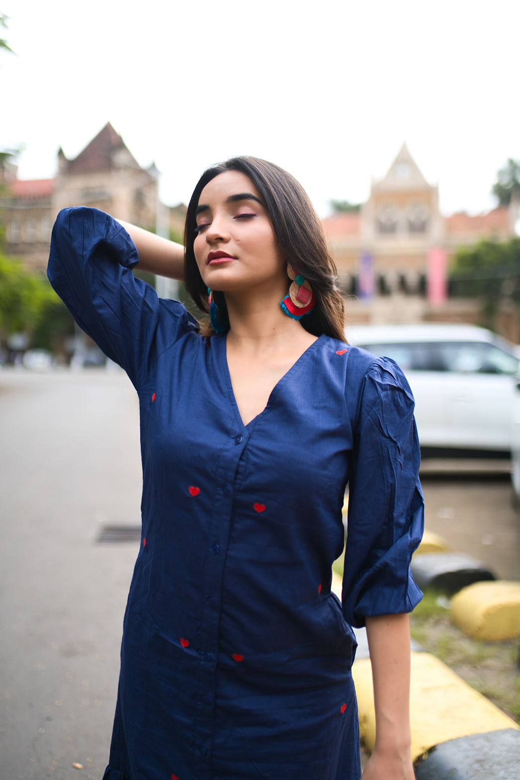 Enchanted Hearts Dark Blue Dress