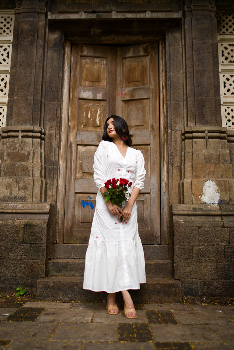 Enchanted Hearts White Dress