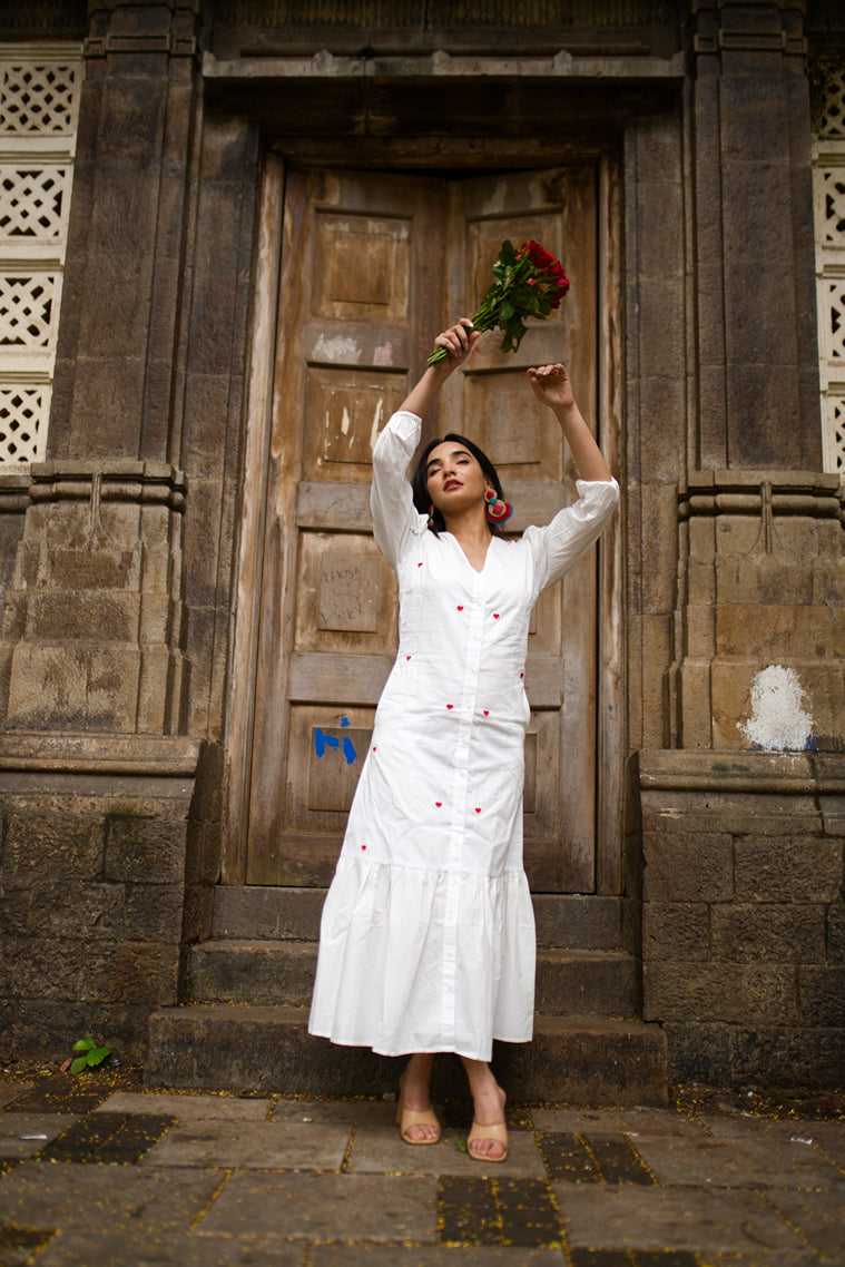 Enchanted Hearts White Dress