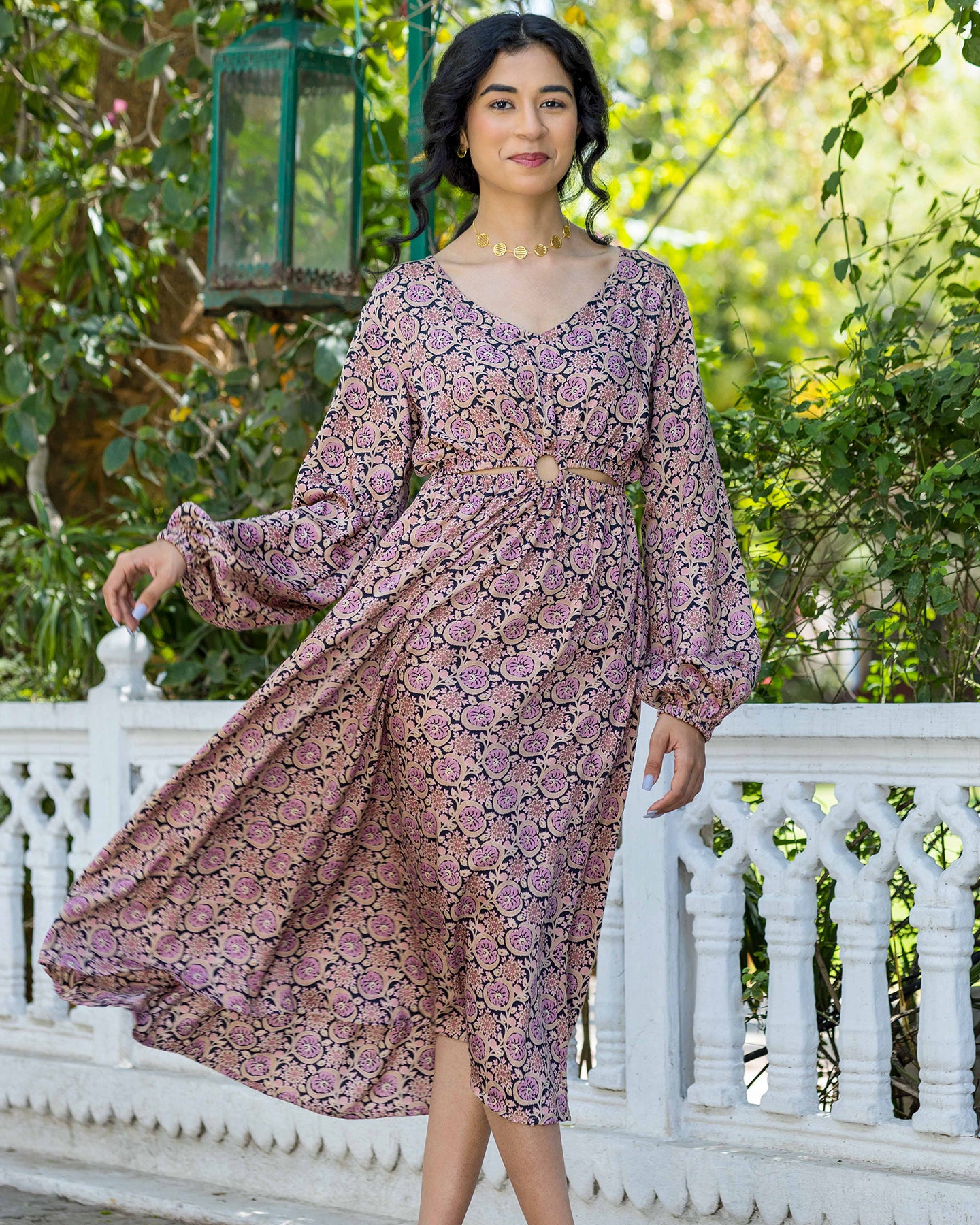 CUTOUT BLACK BOHEMIAN MUSLIN DRESS