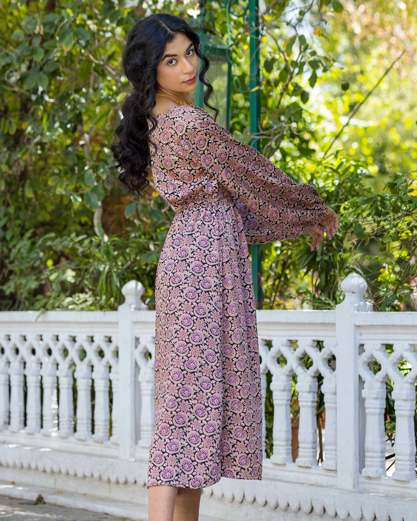 CUTOUT BLACK BOHEMIAN MUSLIN DRESS