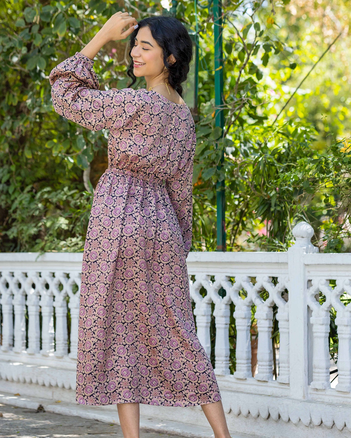 CUTOUT BLACK BOHEMIAN MUSLIN DRESS