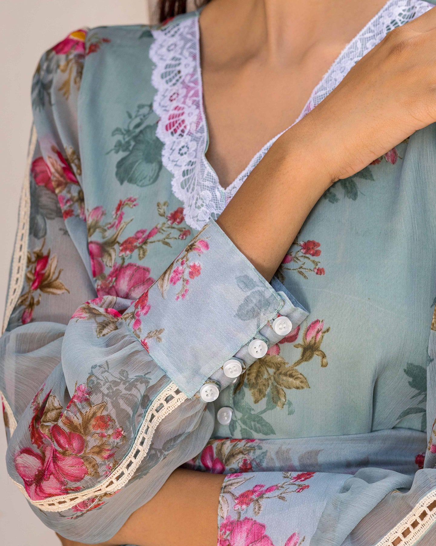 POWDER BLUE CHIFFON DRESS