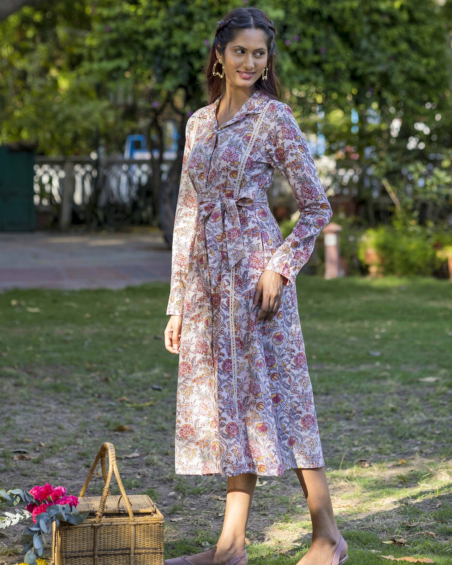 SUMMER PRINTED DRESS WITH BELT