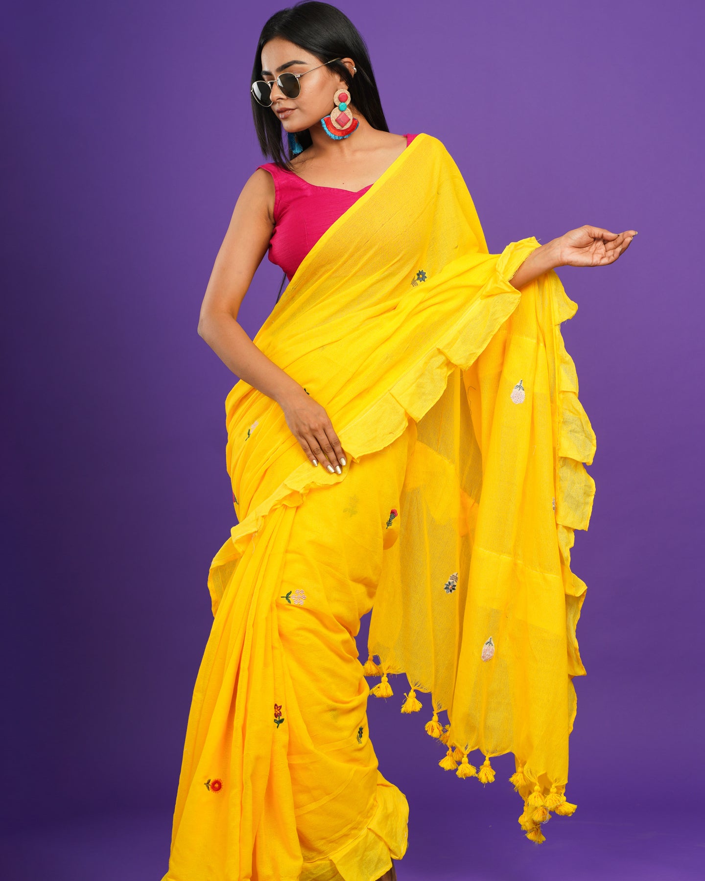 YELLOW BOHEMIAN SAREE