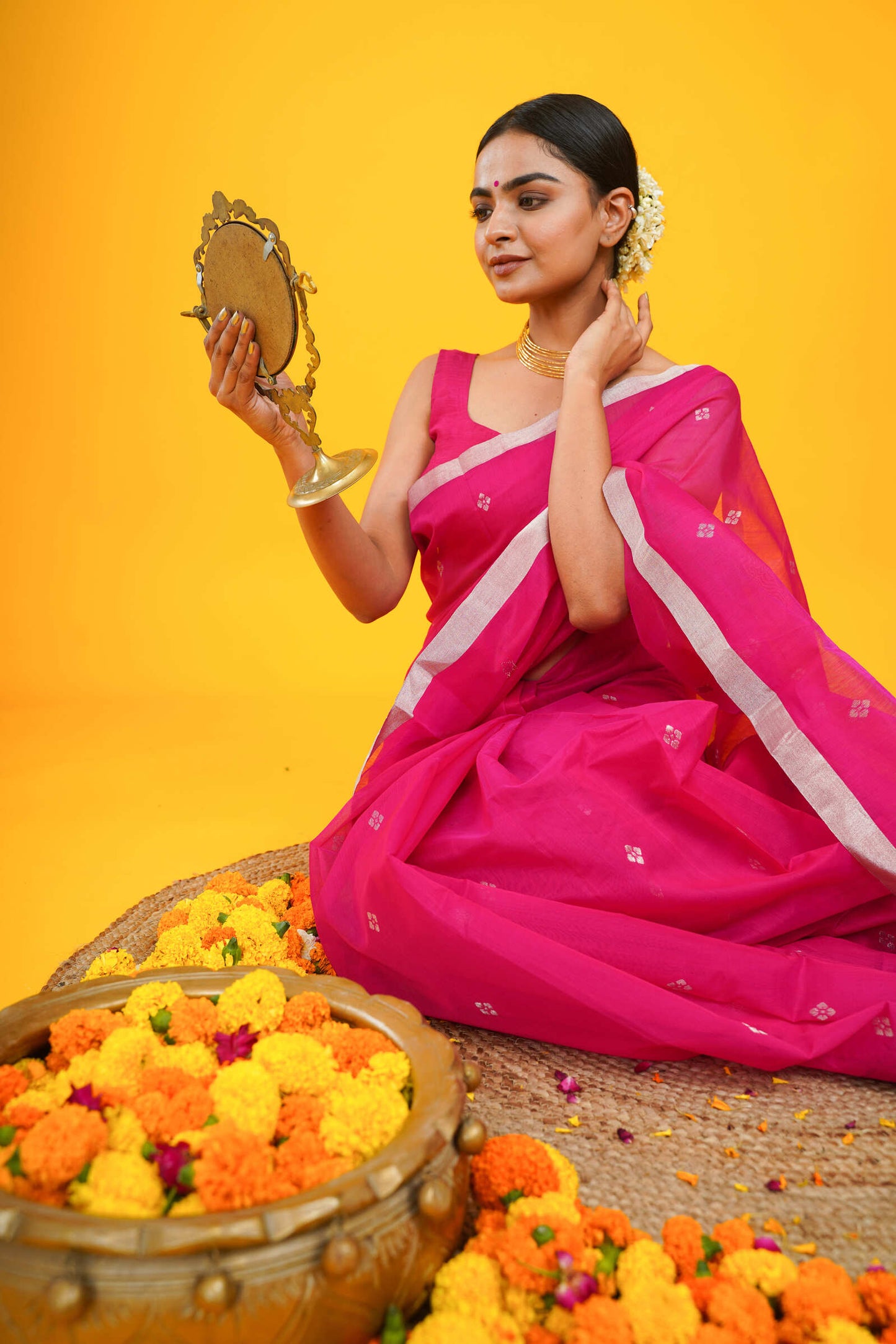 Sleek Printed Sleek Chanderi Saree with Border