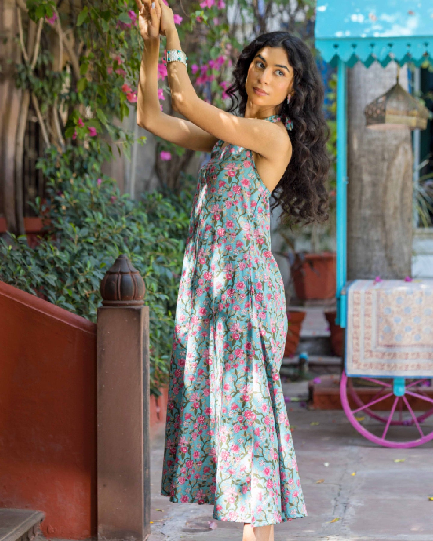 BOHEMIAN FEROZI HALTER NECK DRESS