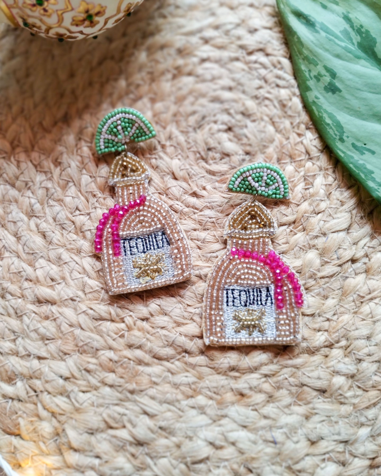 PINK BOHEMIAN SAREE WITH EARRING