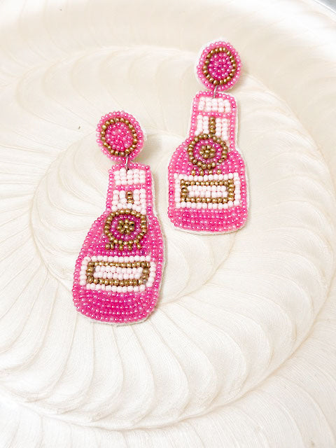 PINK BOTTLE HANDMADE BEADED JEWELLERY